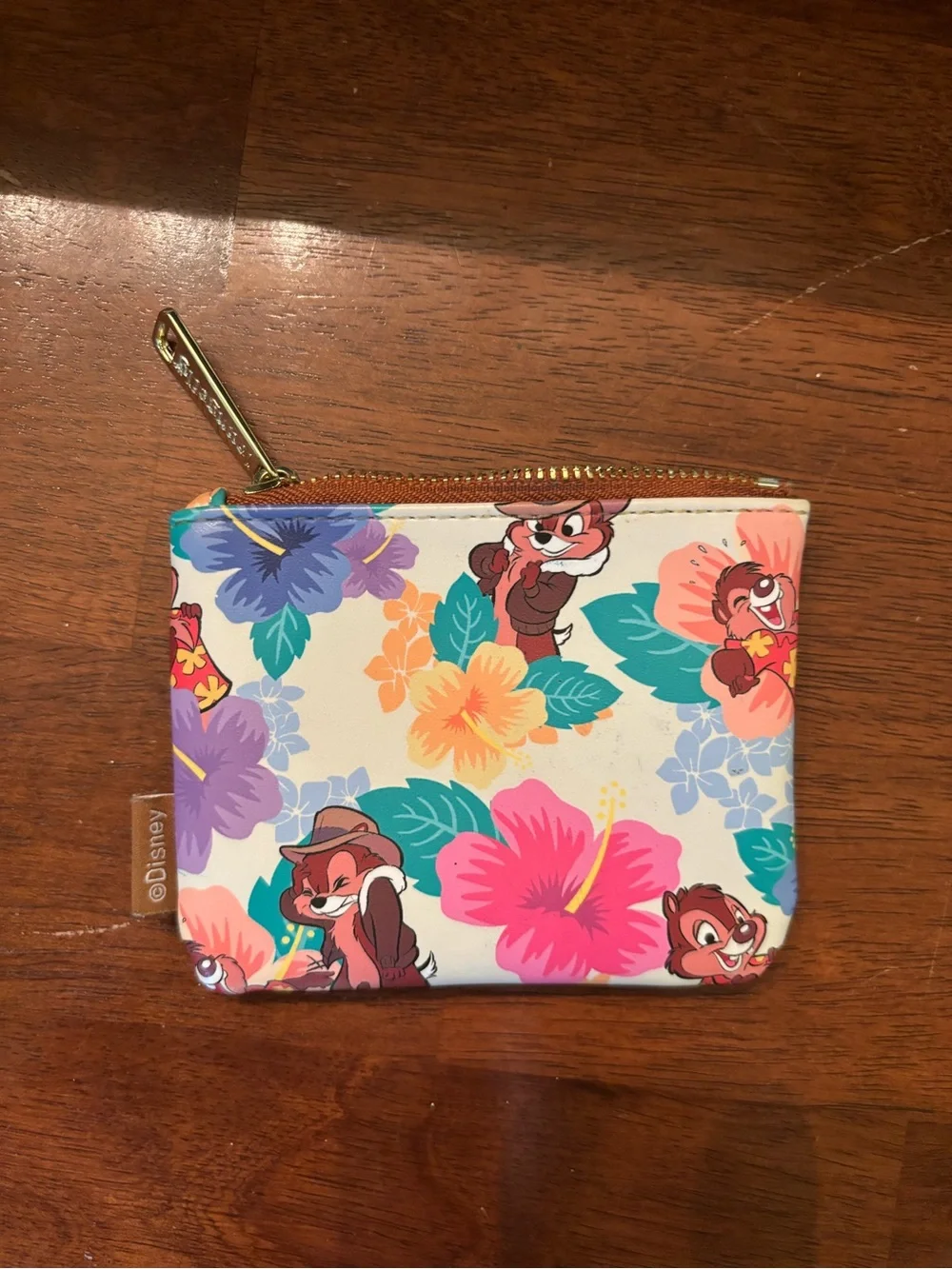 Disney Chip 'n' Dale Floral Zip Coin Pouch Loungefly